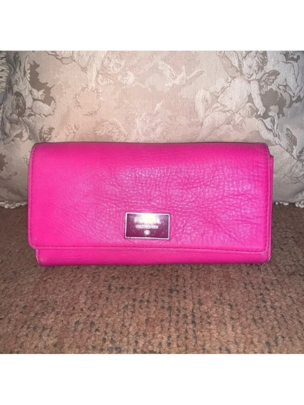 Fossil Vibrant Pink Leather Wallet